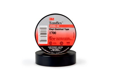 3M Temflex Vinyl Electrical Tape #1700-3/4" x 60 ft x .007 in 10 Rolls-Black 